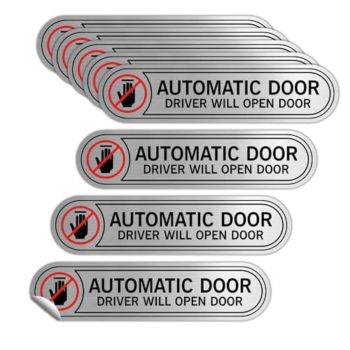 8PCS Automatic Door Driver Will Open Sign Stickers, Durable Waterproof Brushed