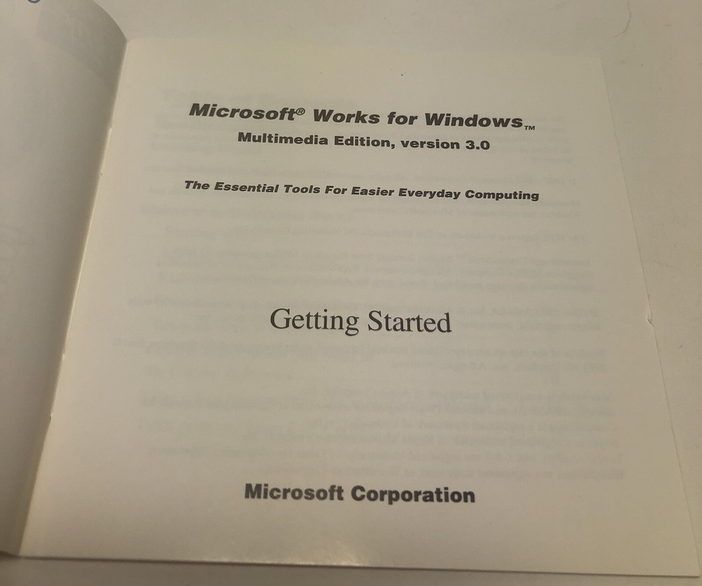 Microsoft Works Version 3.0 1993 Software CD 070-052-004 With Product Key