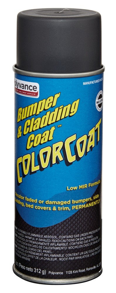 Polyvance Bumper And Cladding Color Coat, Black, Aerosol 3701-A