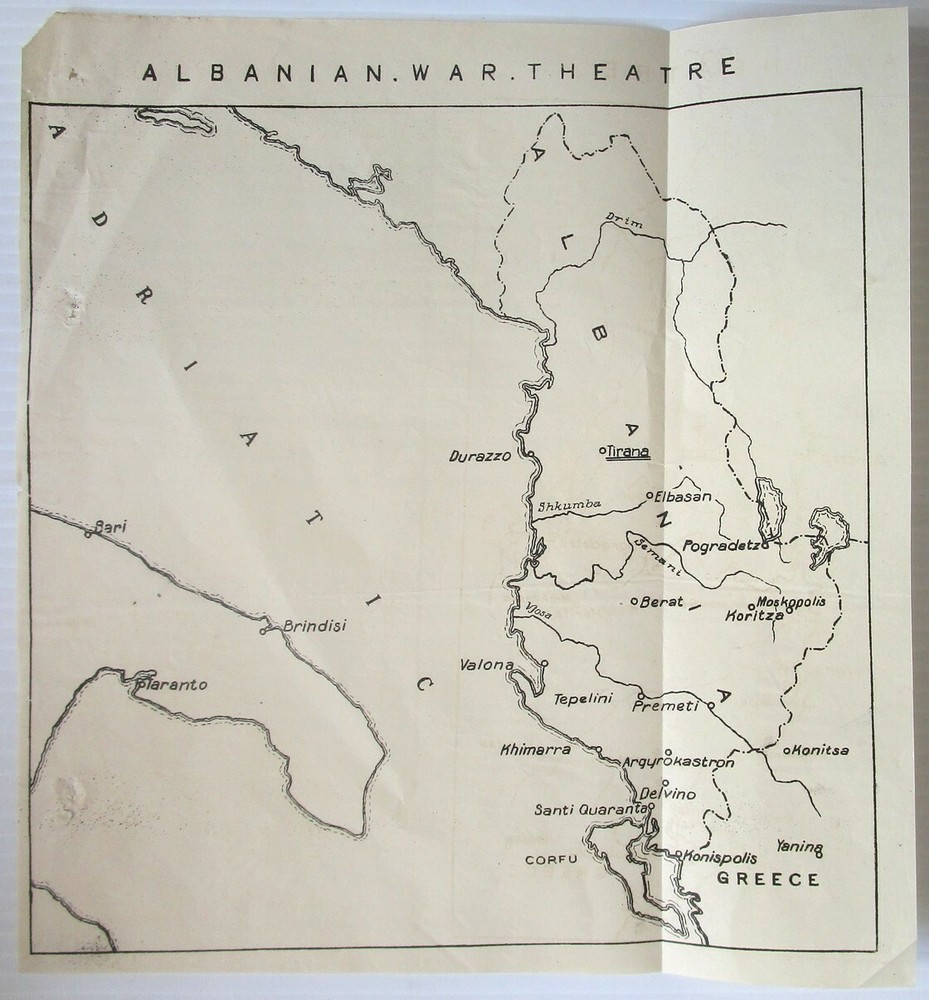 Albania war Theatre map poster 10"x11"