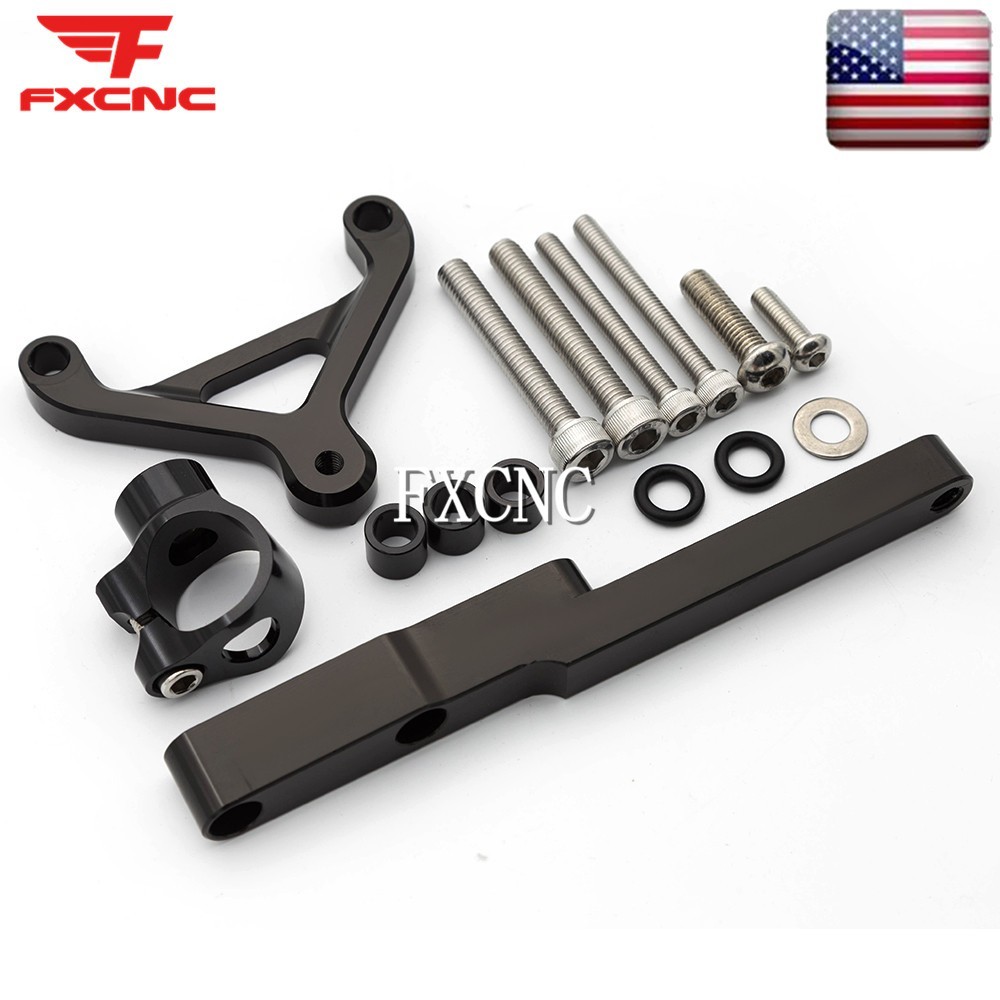 Gray Steering Damper Mount Bracket Kit Support Set For Honda CB1000R 2008-2017