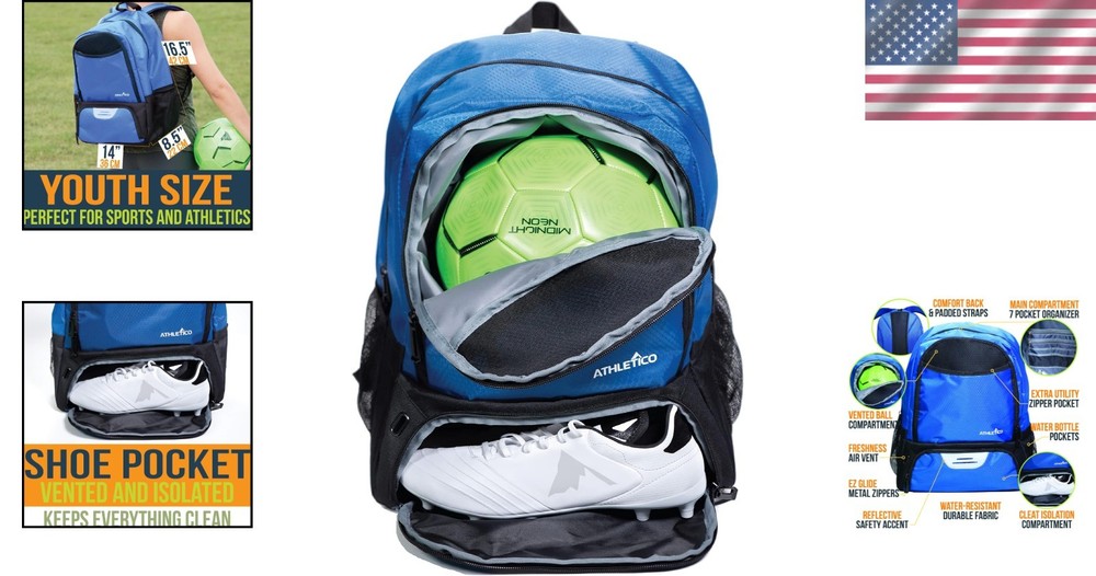 Multi-Sport Backpack with Ball and Cleat Compartment
