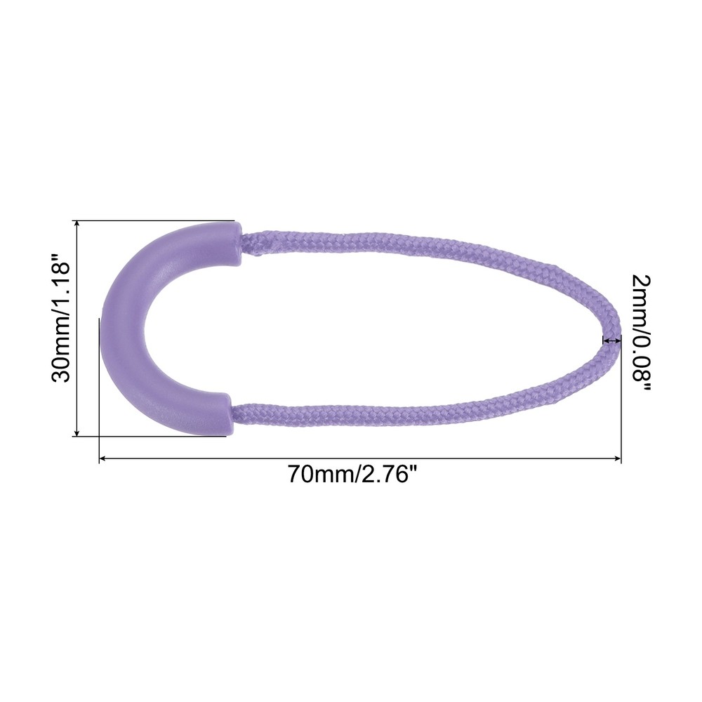 Zipper Pulls Replacement, 15 Pack Extension Cord Handle for Bags, Light Purple
