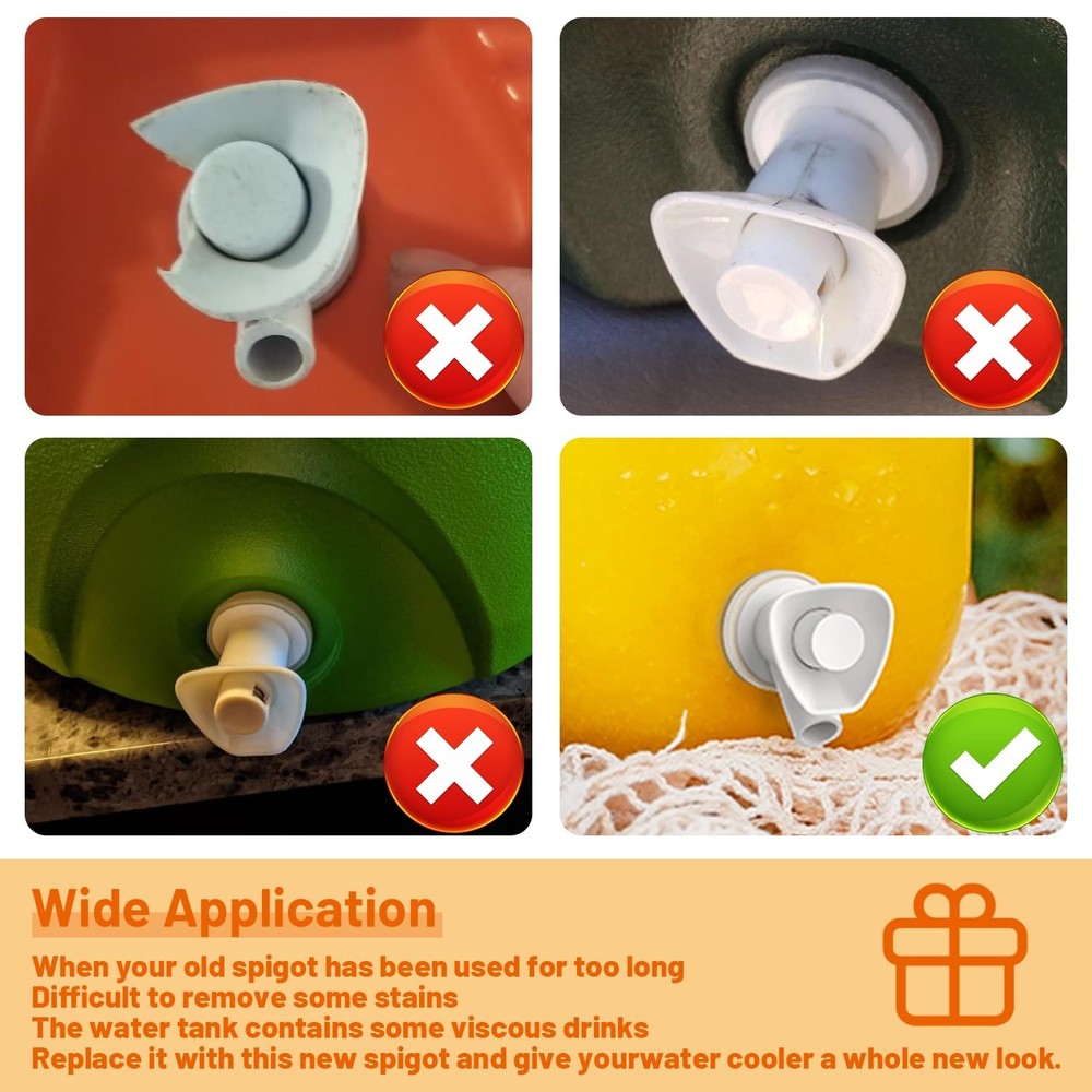 3 Pcs Push-Button Cooler Spigot Replacement, Compatible with Rubbermaid White