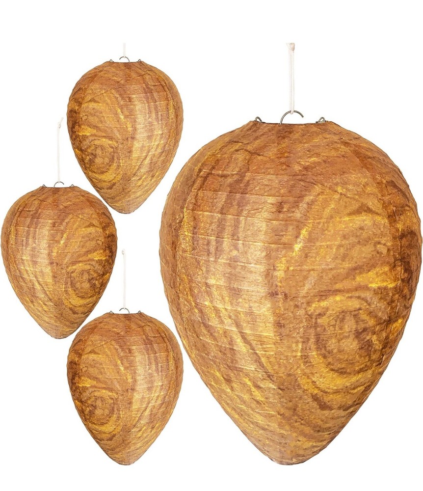 Wasp Nest Decoy Hanging Wasp Deterrent 4 pack