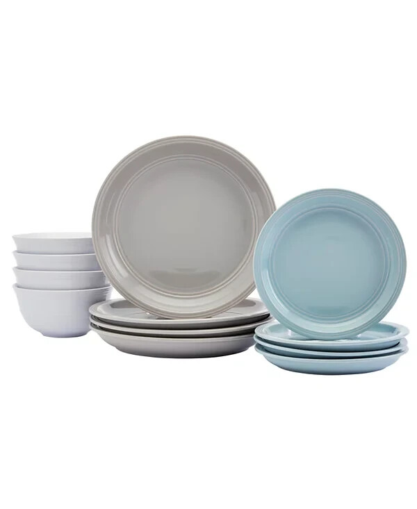 Tabletops Unlimited Farmhouse Multicolor 11 Pc. Dinnerware Set, Service for 4