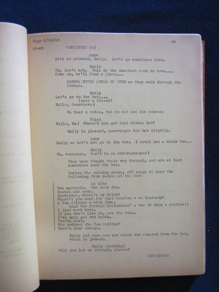 ORIGINAL UNFINISHED WORKING SCRIPT 'SINCE YOU WENT AWAY' by JEFFREY DANIEL