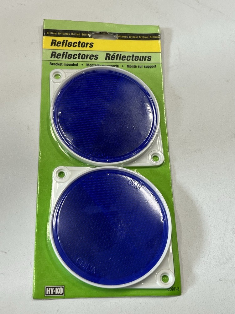 HY-KO 2pk 3" Blue Reflectors Bracket Mounted CDRF-3