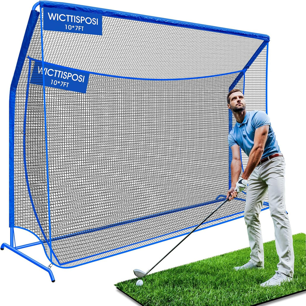 Golf Hitting Net with Extra Striking Net, 10X7Ft/7X7Ft Heavy Duty Golf Practice