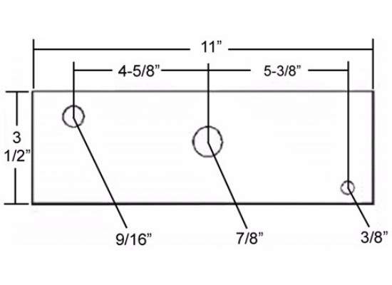 Equalizer for 2" Wide Slipper Springs 11" Long 7/8" Center Hole W/ Nuts & Bolts