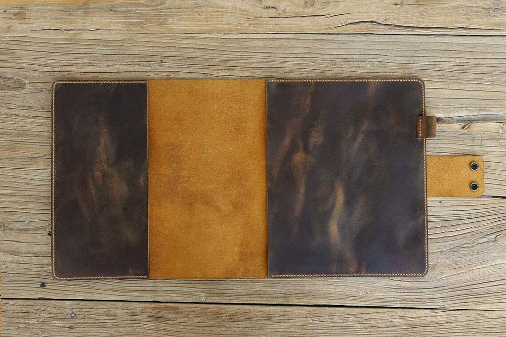 Personalized leather cover case for 5 five star letter size spiral notebooks
