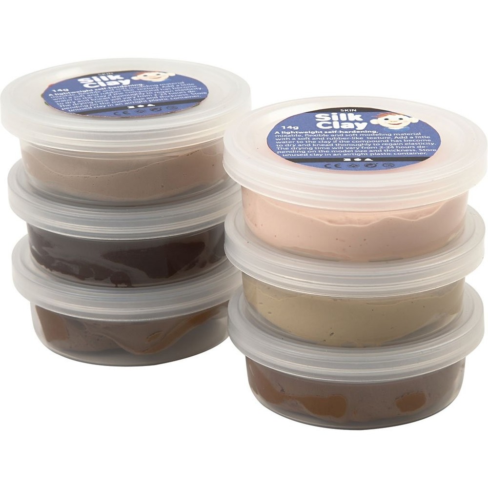 Silk Clay® - Assortment, Skin Colours, 6x14g