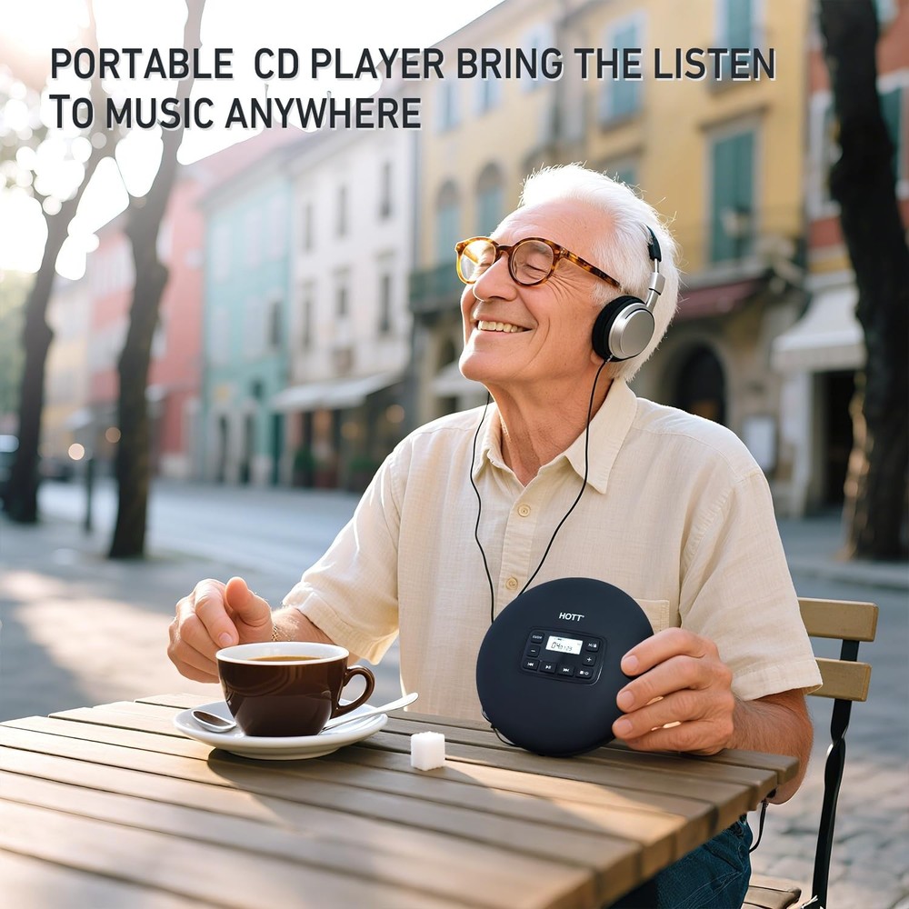 HOTT C204 Basic Portable CD Player with Anti-Skip Protection - AA Battery Pow...