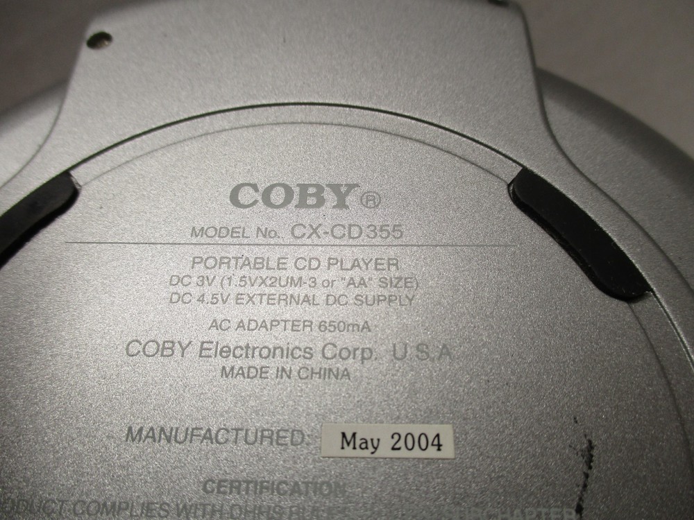 Vintage Coby Portable CD Player DBBS CX-CD355 Working With Controller