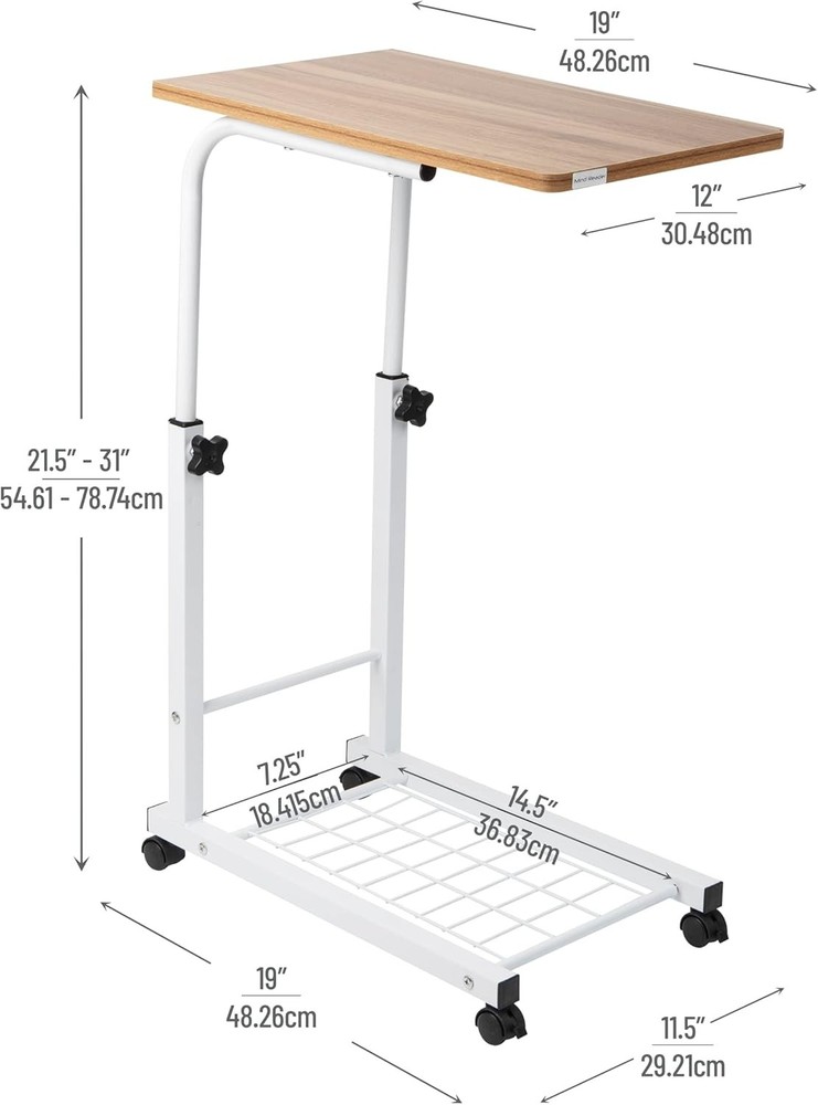 Standing Desk Laptop Stand Height Adjustable Computer Table Work Table MDF 19" L