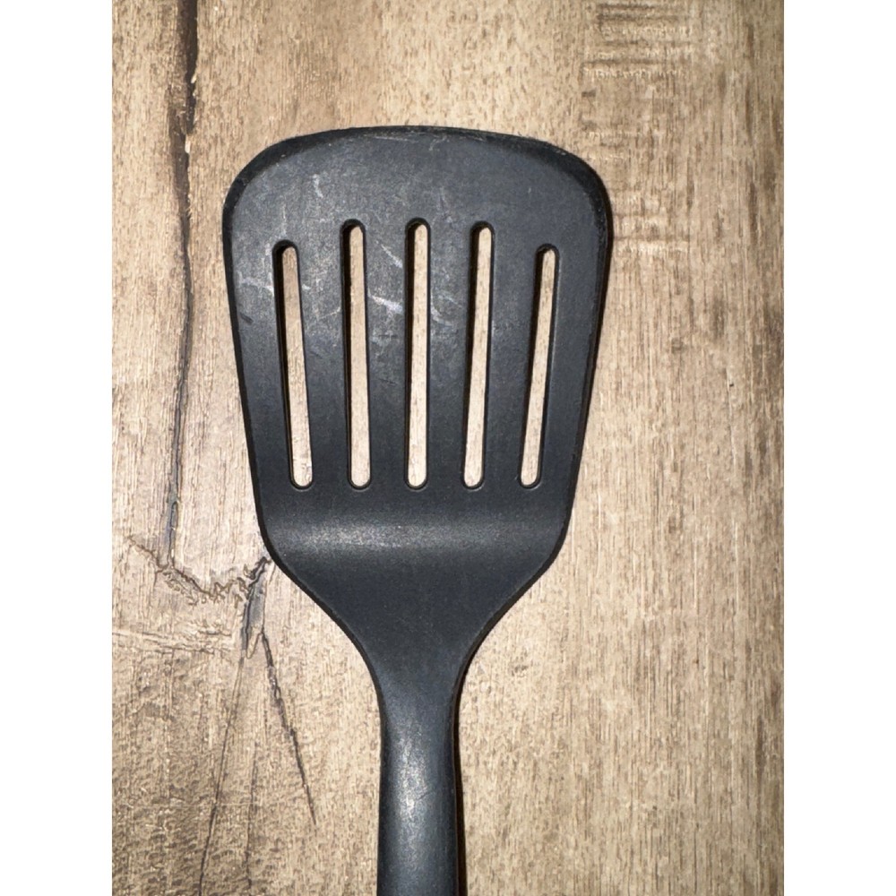 Kitchen Spatula Slotted Turner Black Handle Cooking Utensil silicone