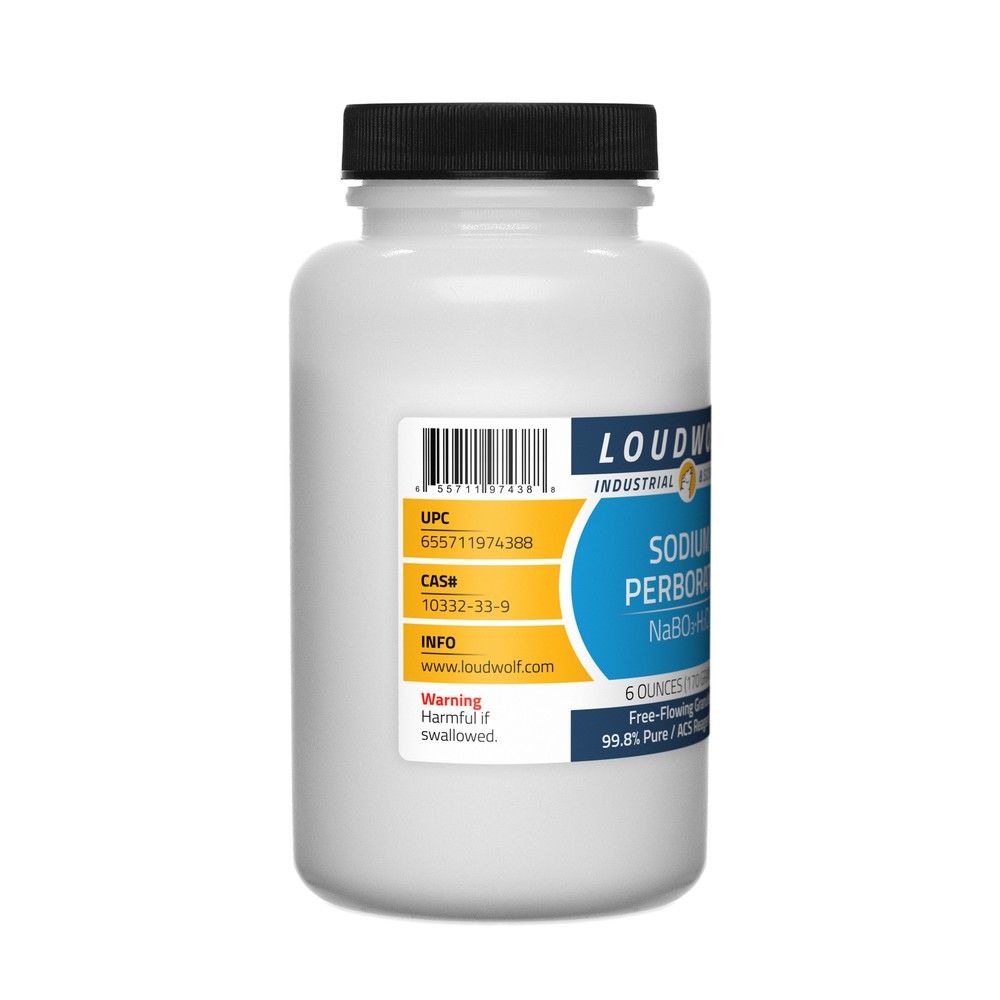 Sodium Perborate, 12oz, ACS Reagent Grade, Sturdy Bottles, SHIPS SAME DAY