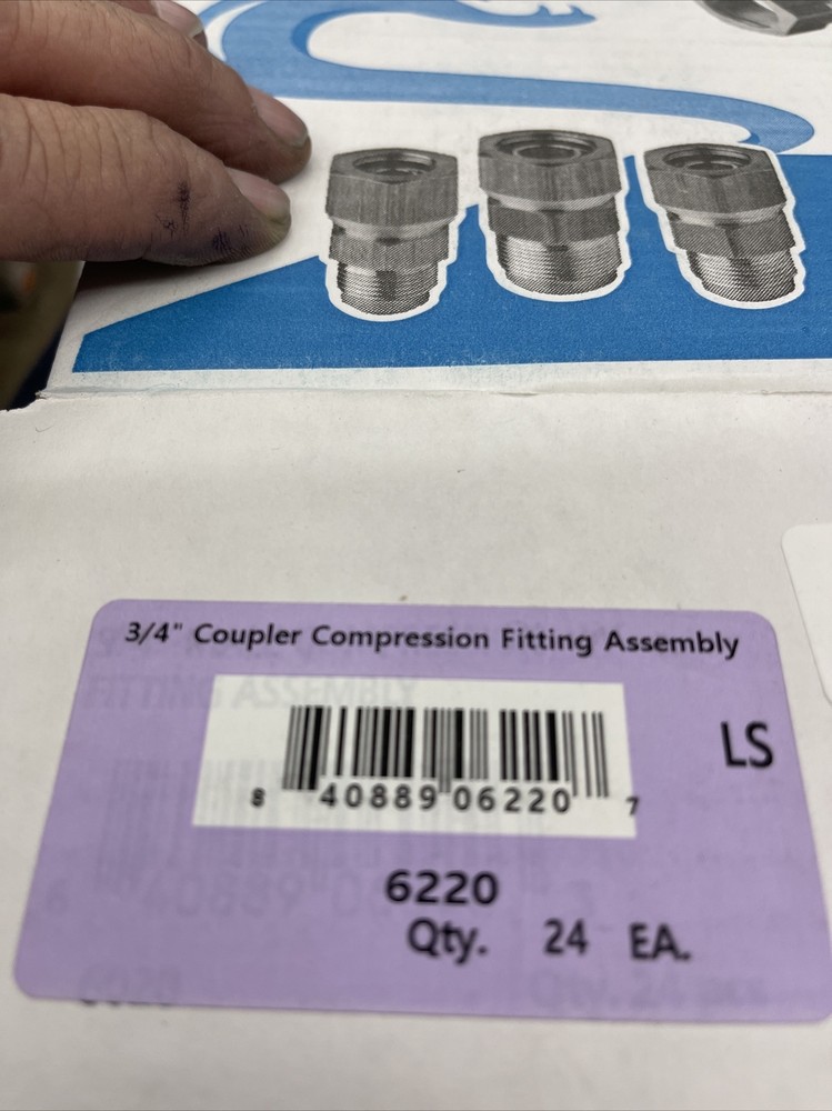 Python 3/4” Coupler Compression Fitting Assembly P/n6220 Box Of 24 Fitting