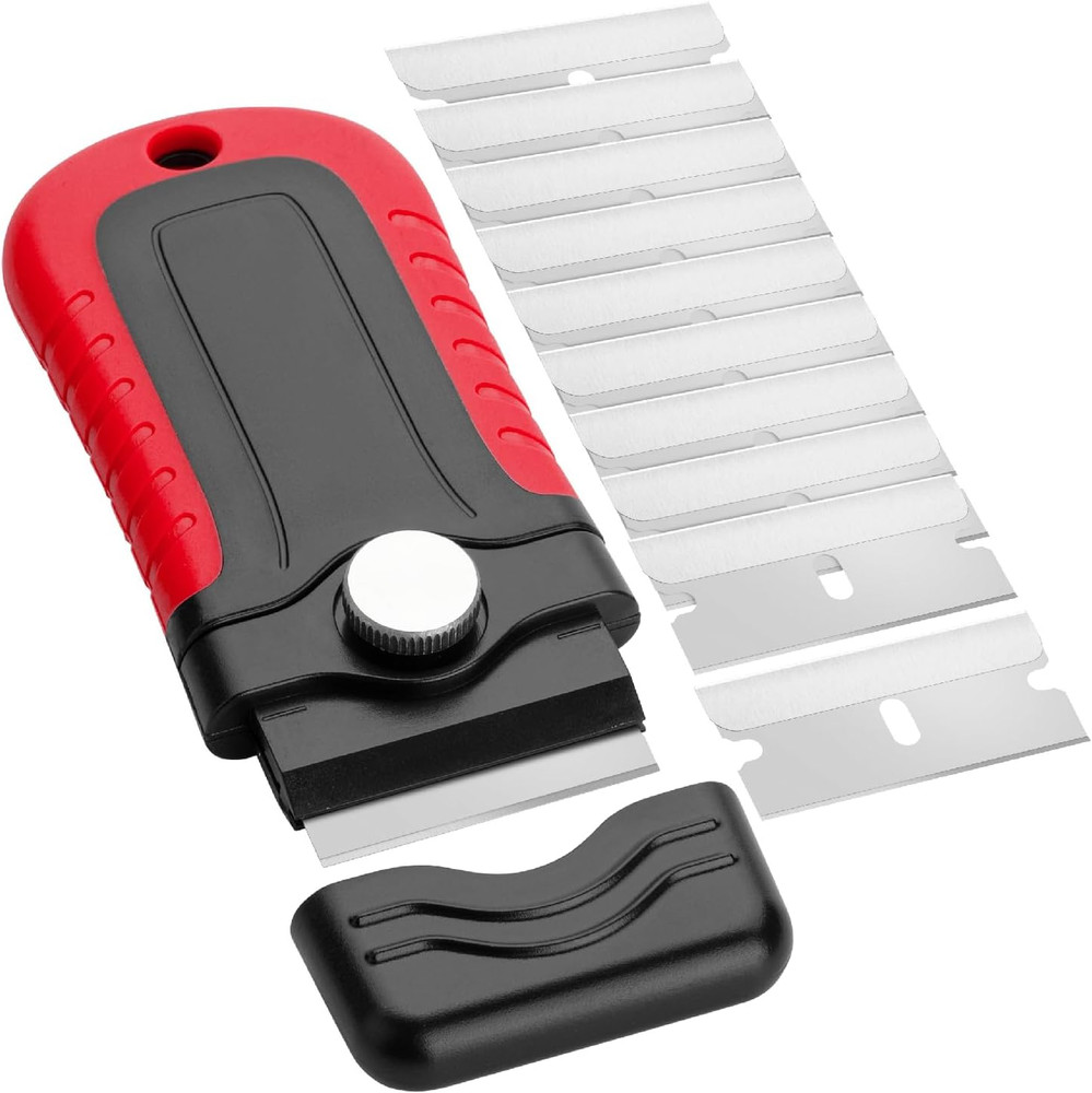 Razor Blade Scraper With 10Pcs Extra Blades Multi-Purpose Cleaning Scraper Tool