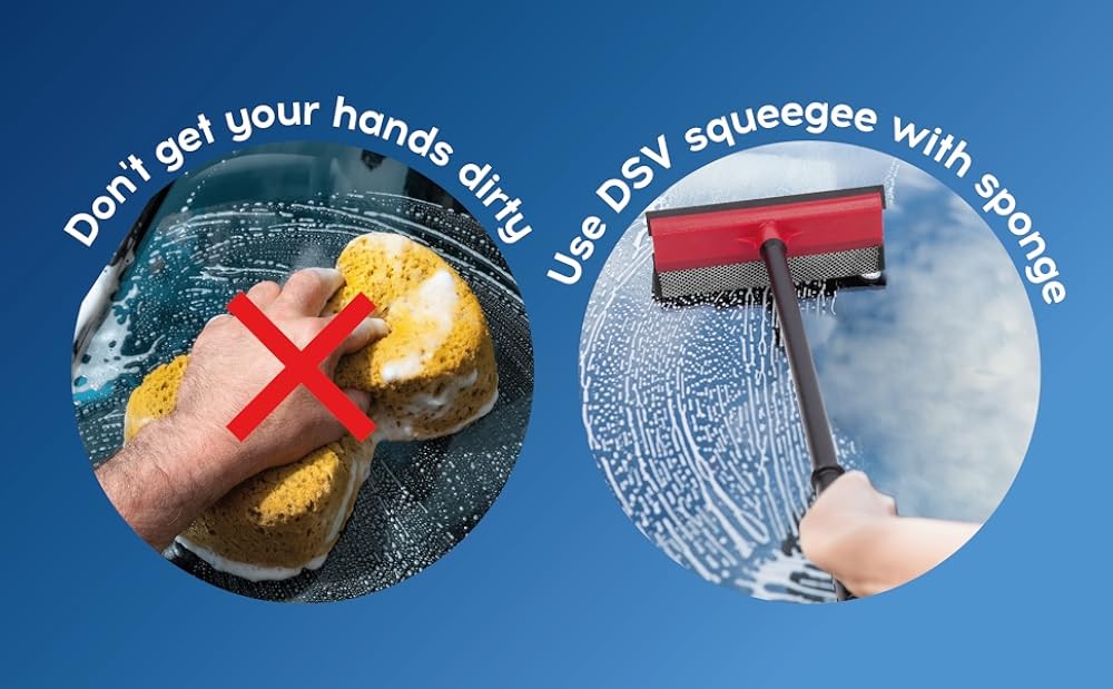 Window Squeee for Car Windows, 2-in-1 Window Cleaner for