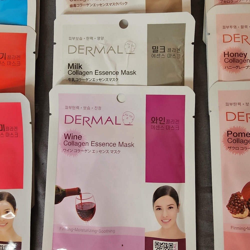 DERMAL Collagen Essence Mask, 15 sheets, Mixed scents
