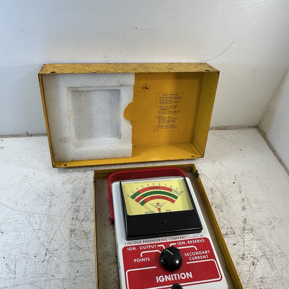 LINCOLN MODEL 358 Ignition Points Output Secodary Current Meter Made By Simpson