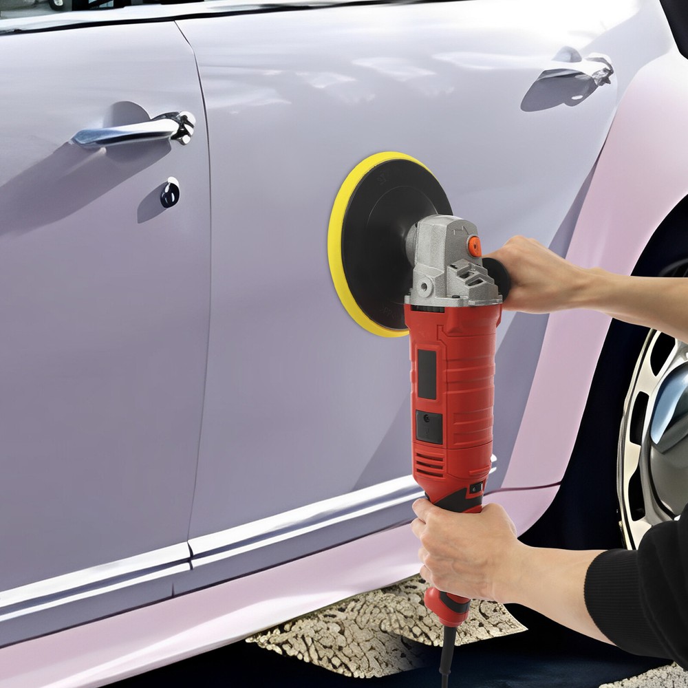 Car Polishing Machine, Car Polishing Machine Set with 7 Variable Speeds, Red