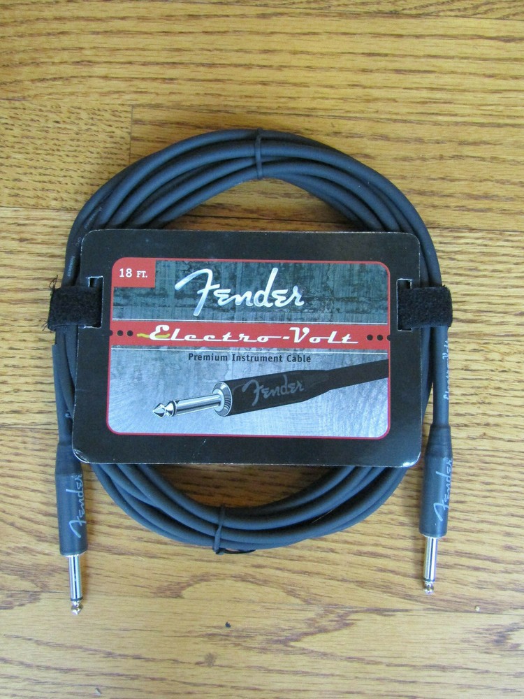 FENDER ELECTRO-VOLT BLACK GUITAR CABLE / CORD - 18' FOOT