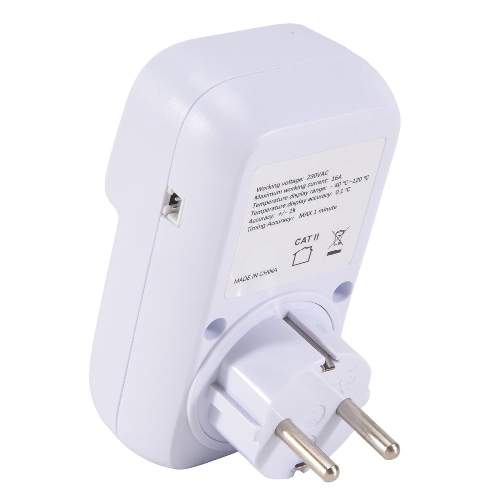 Digital Temperature Controller Socket Thermostat with Time Sensor Probe Heating/K9390