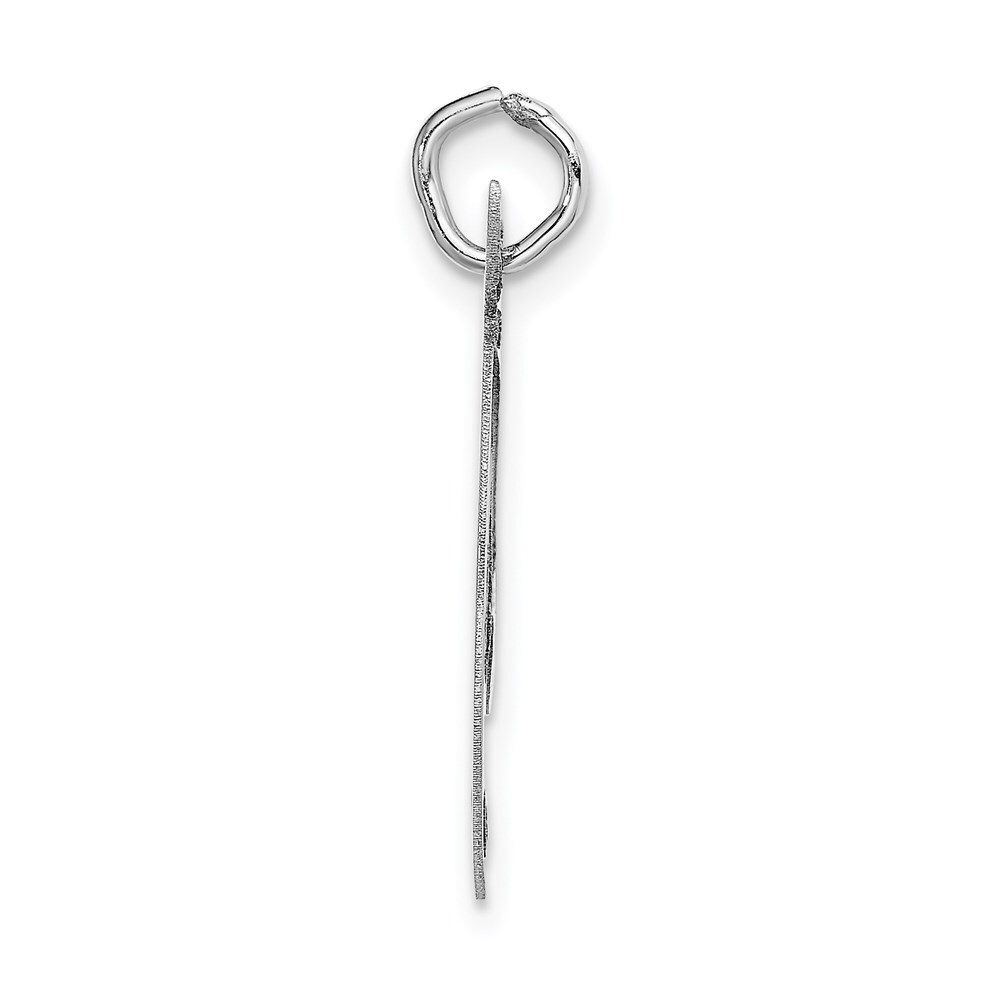 14K White Gold Large Fancy Script Initial T Charm