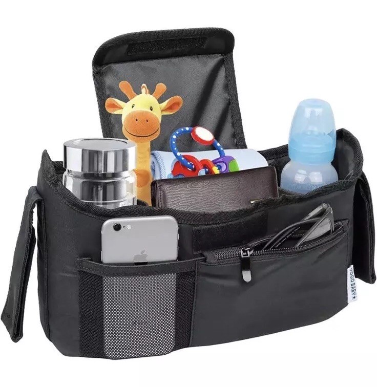 Multiple Pockets Bag Baby Stroller Organizer Universal Strollers Carriage Black