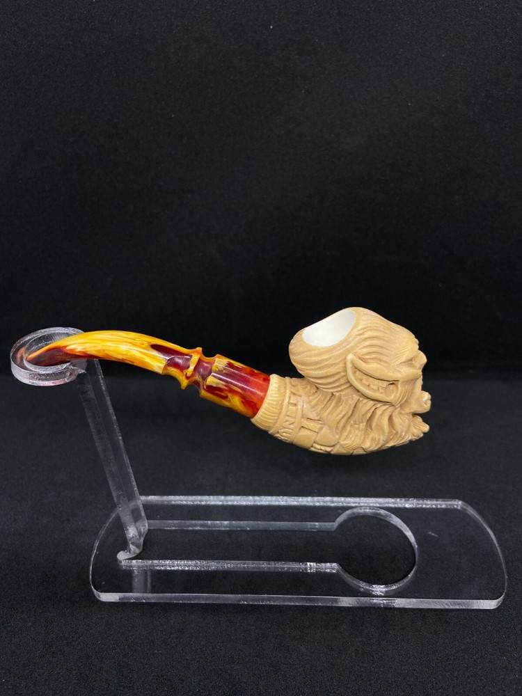 Devil Block Meerschaum Pipe, Handmade Smoking Pipe, Custom Meerschaum Pipe, Pipe