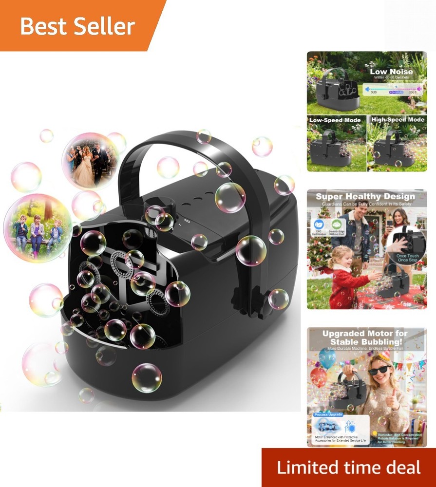 Electric Bubble Blower with Adjustable Output - Perfect for Parties & Events