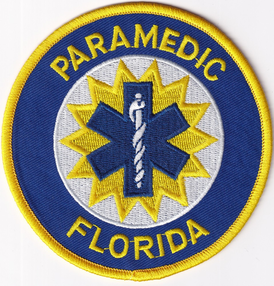 Florida Paramedic patch Medium Gold border version