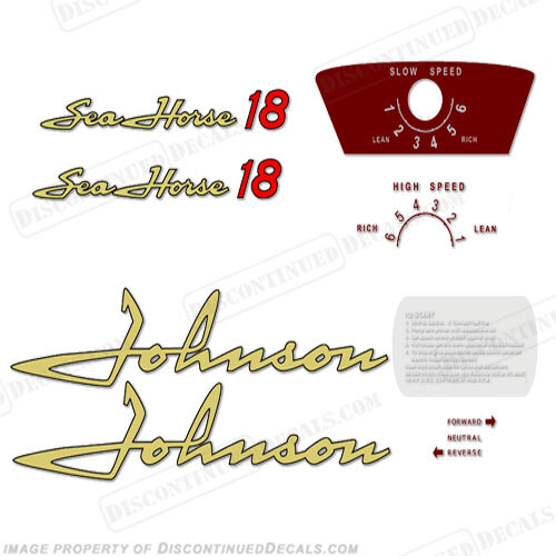 Fits Johnson 1958 18hp Decals