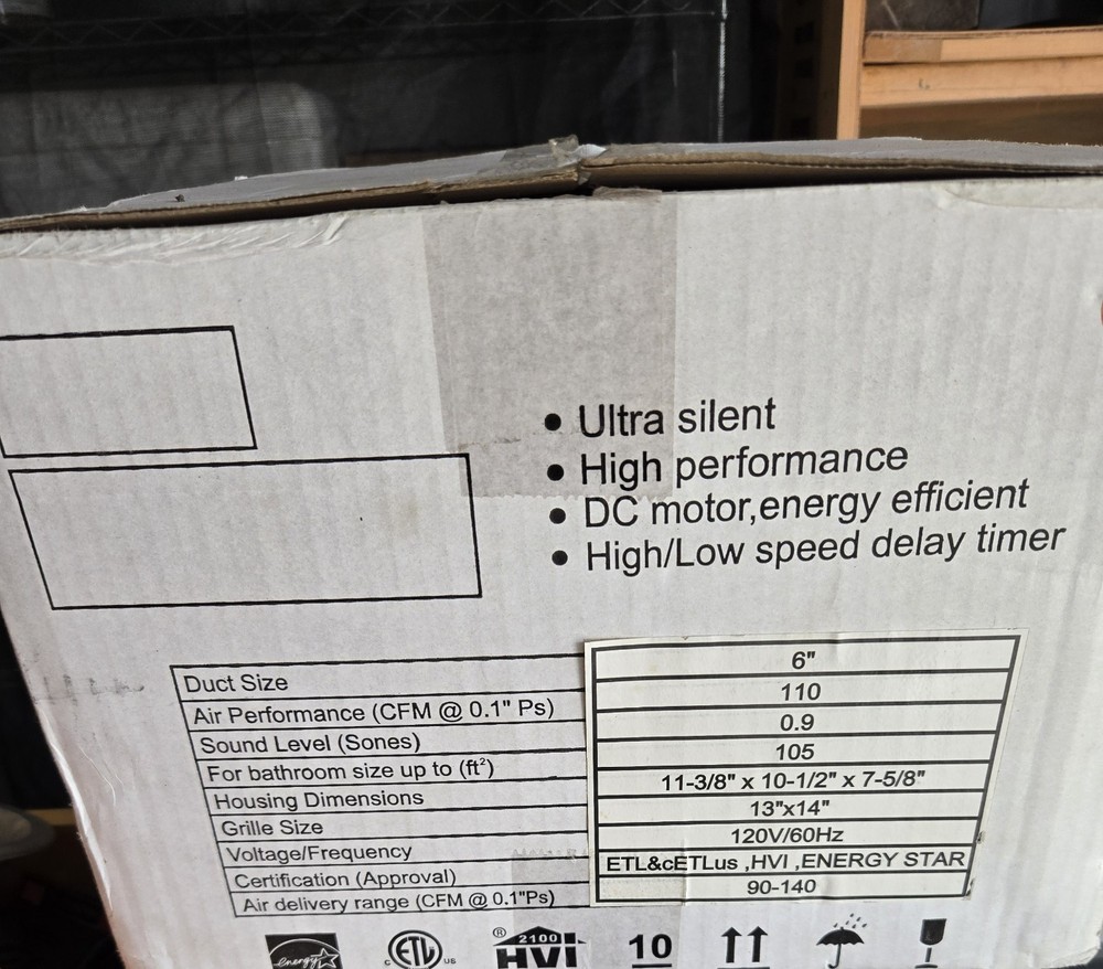 Ceiling Exhaust Fan 90-140 Cfm