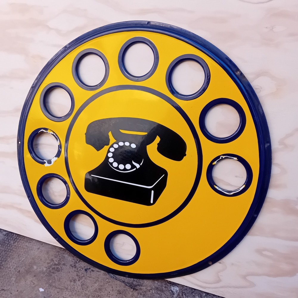 68cm Enamel Phone Sign