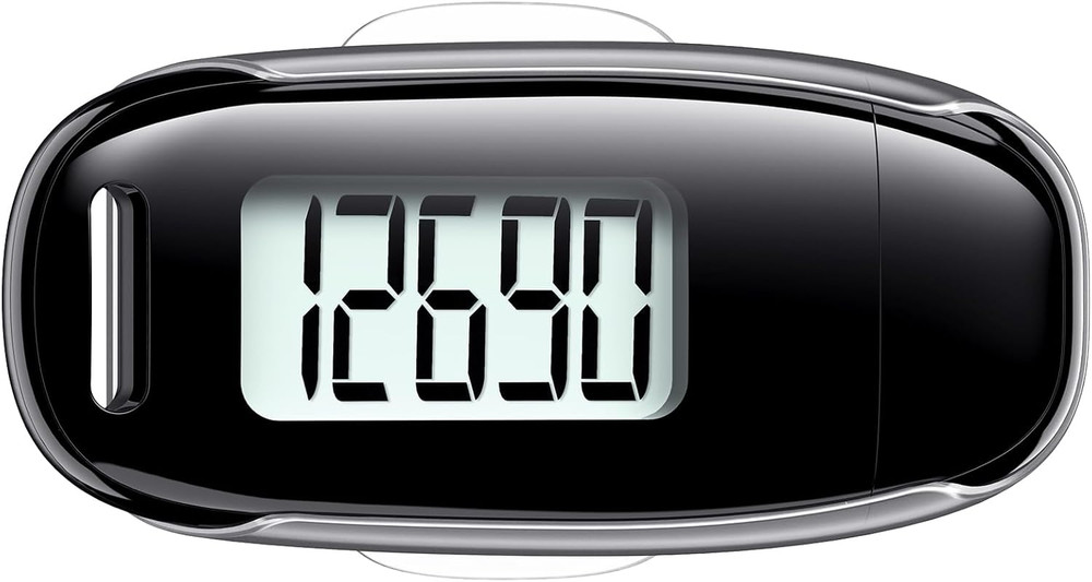3D Pedometer Step Counter, USB Rechargeable with Removable Clip, Backlight