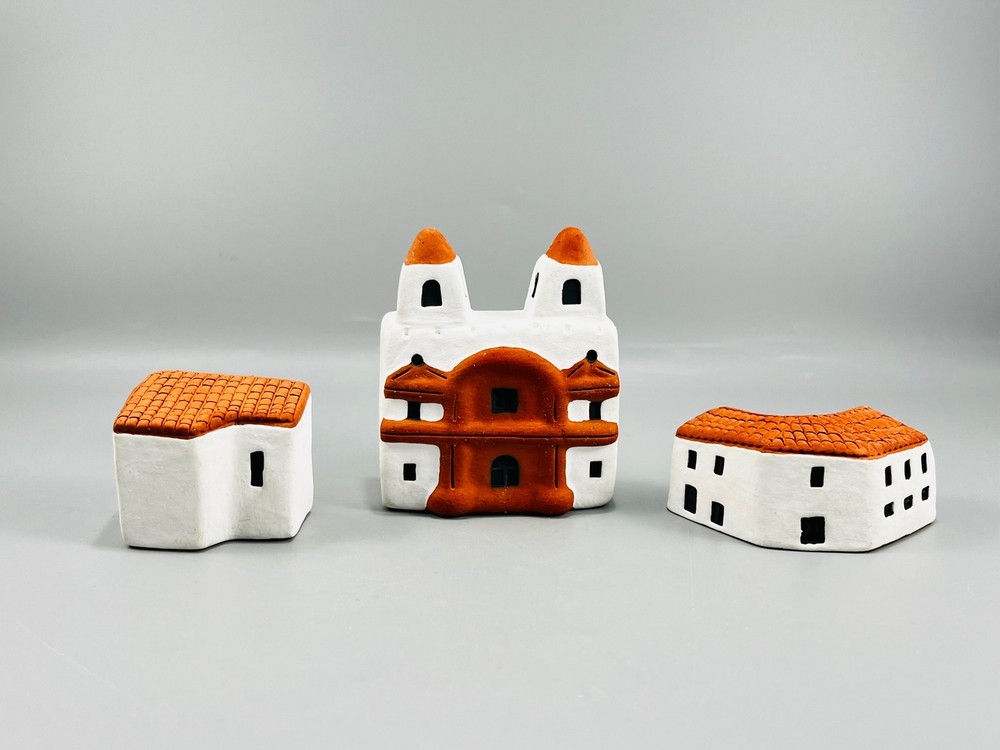 Peruvian Pottery Miniature Church Buildings