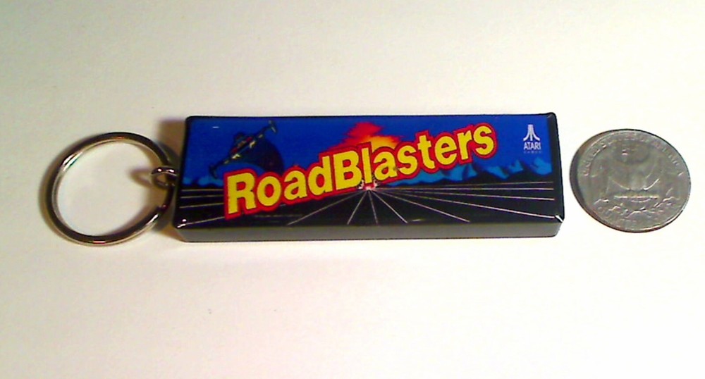 RoadBlasters Arcade Marquee Coin Door accessory Keychain