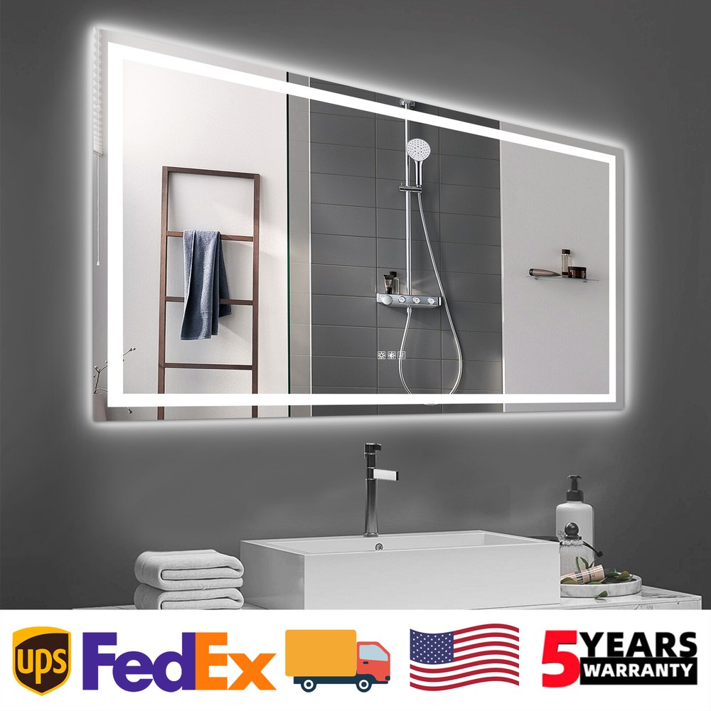 72'' x 36'' LED Bathroom Mirror Dimmable Light w/ Infinite Color Temp Anti-Fog