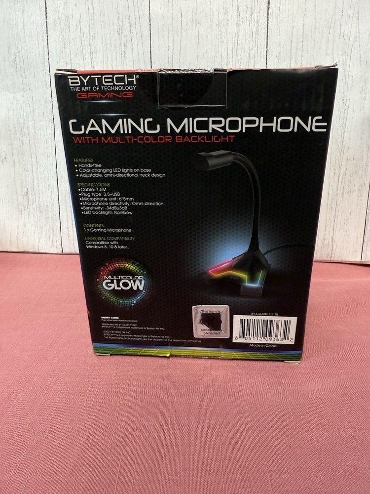 Bytech Adjustable Gaming Microphone NEW Multi Color Backlight Hands Free Glow