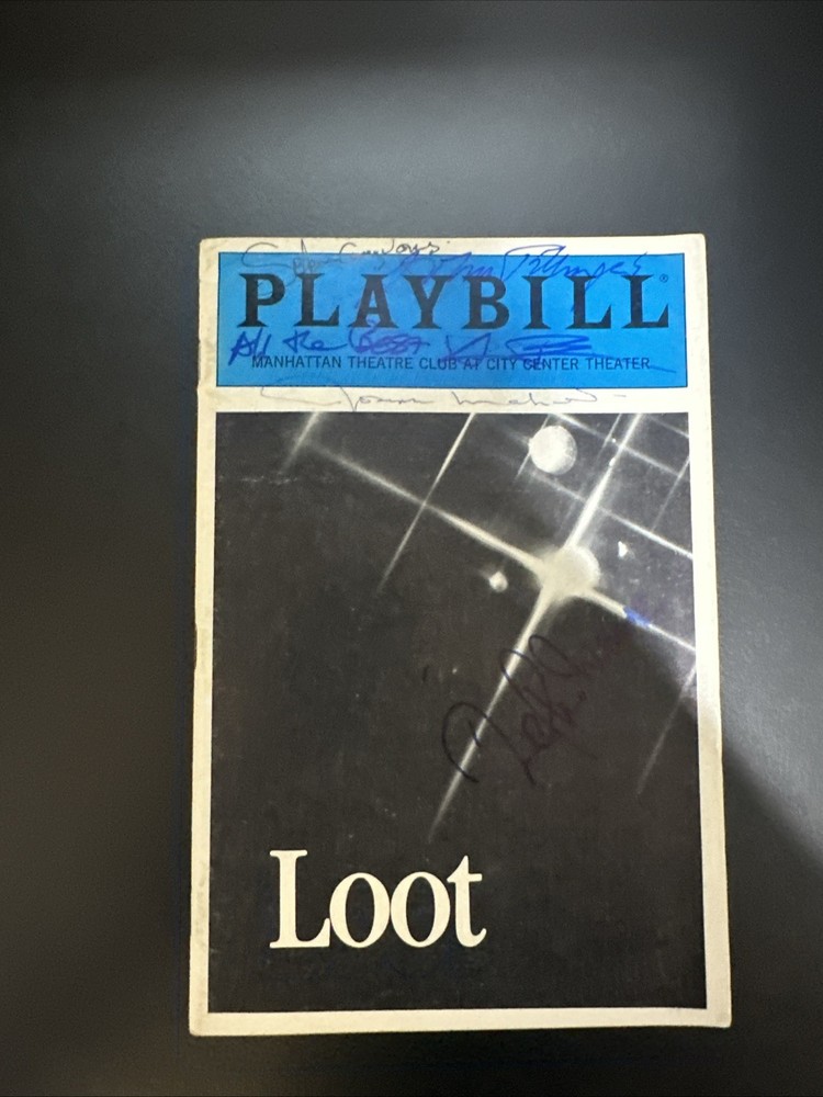 Cast Signed Loot Playbill Kevin Bacon