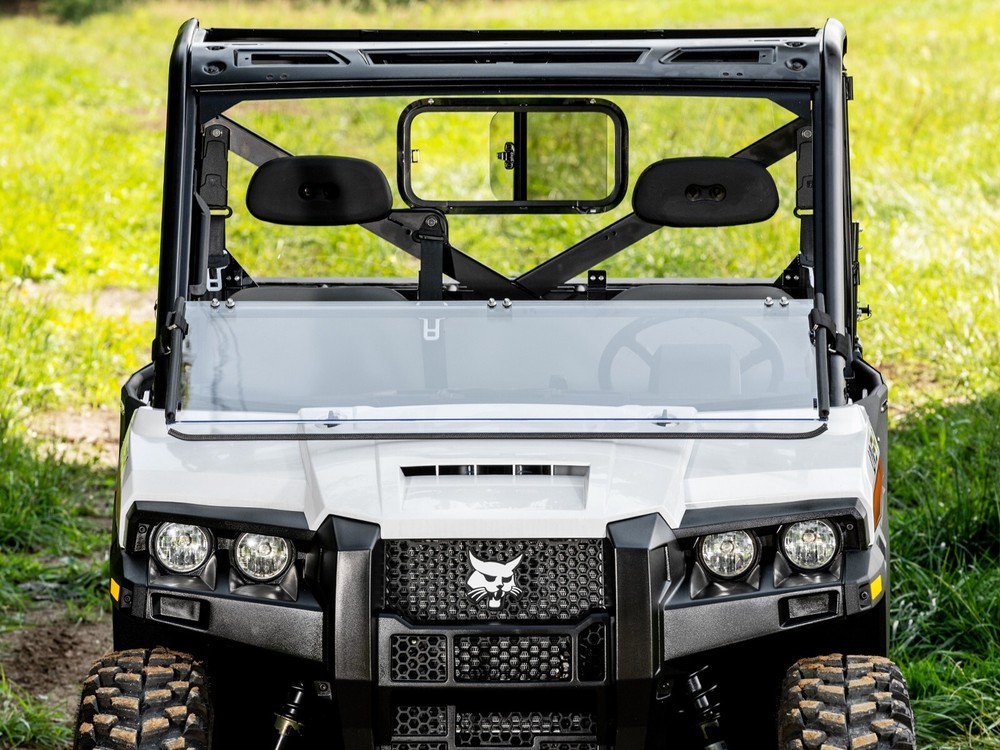 SuperATV Scratch-Resistant Flip Down Windshield for Bobcat UV34/UV34XL (2019+)
