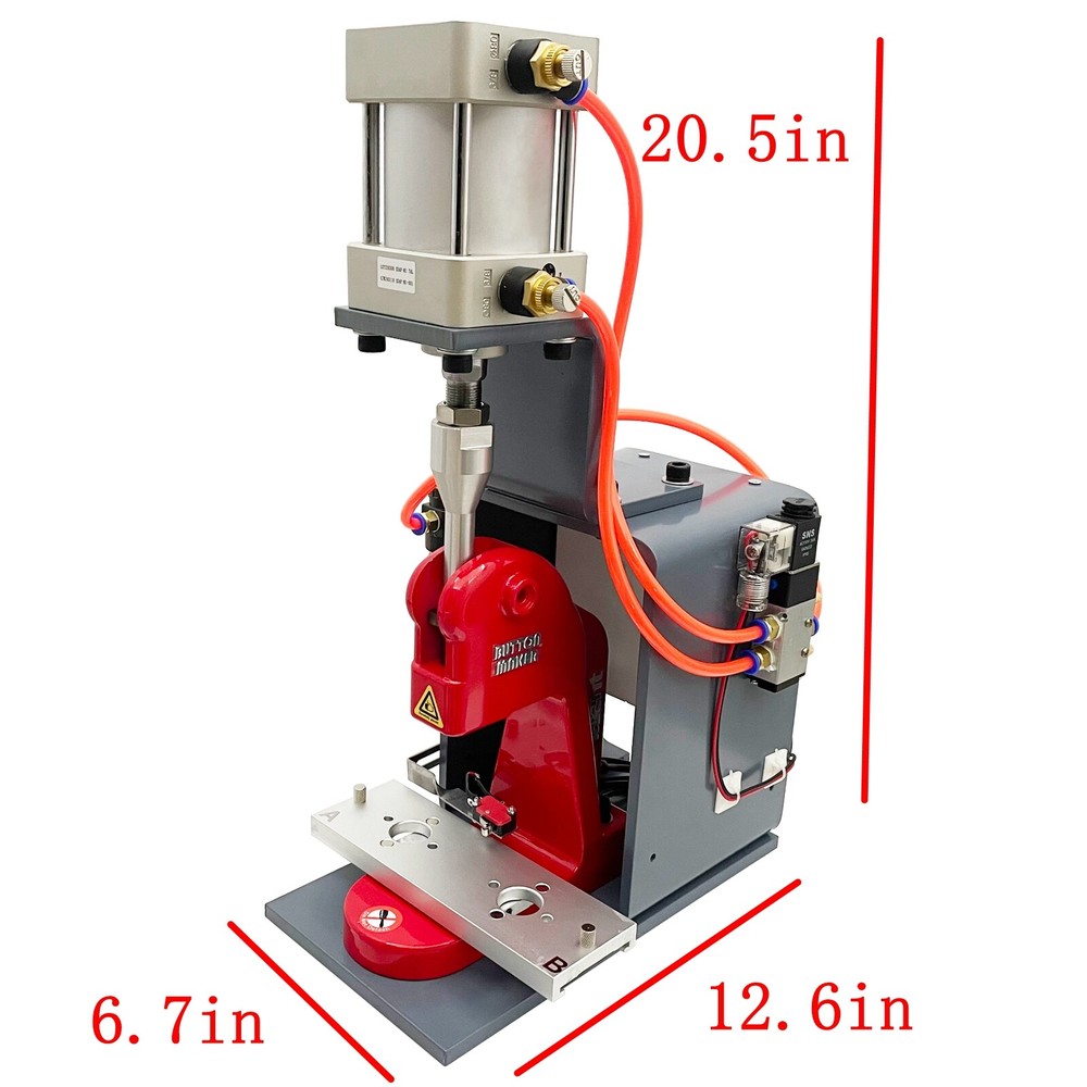 110V Pneumatic Badge Machine Round Rectangular Heart-shaped Badge Maker No Mold
