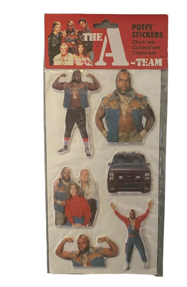 A Team / Mr. T Puffy Stickers  Sealed 1980's
