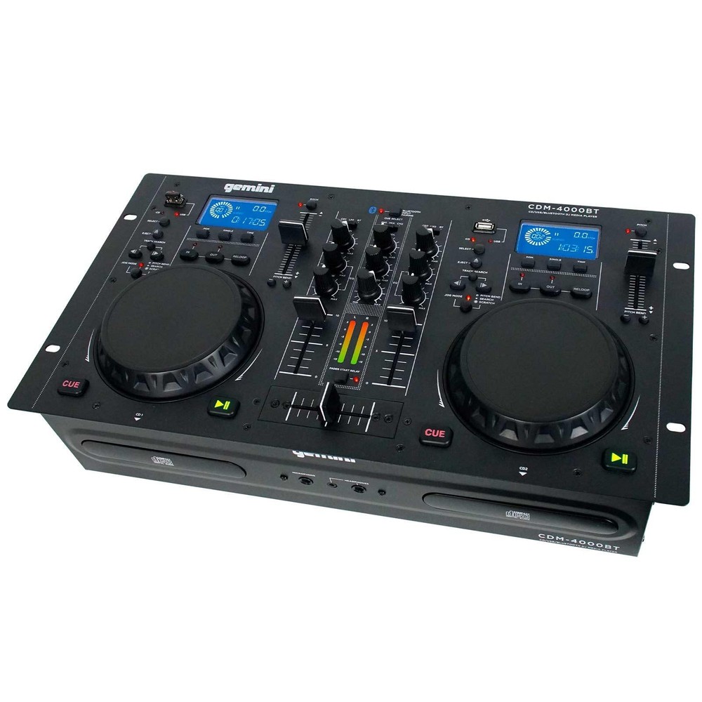 Gemini CDM-4000BT 2-Chan Dual CD/MP3/USB DJ Media Player Controller/Mixer System
