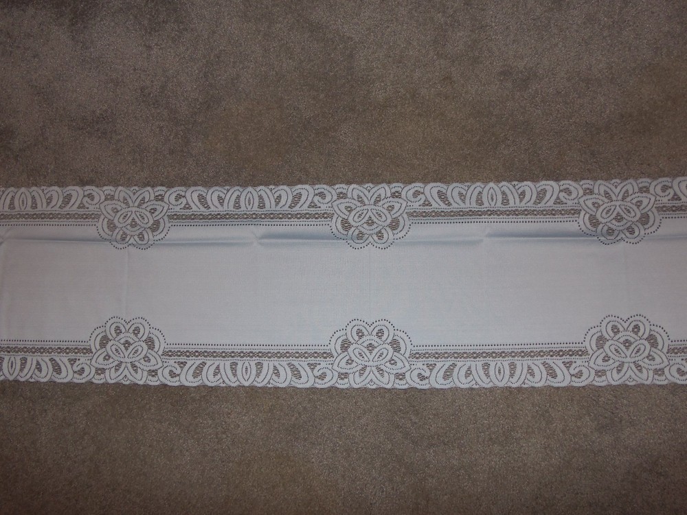 Lace Table Runner Ivory Battenburg design  72 x 14