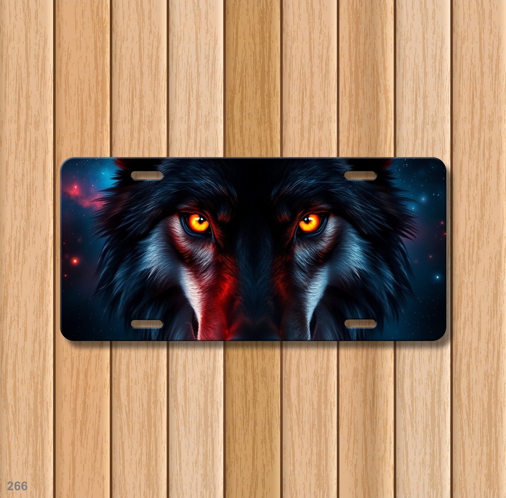 Bold Wolf License Plate Personalized Front Bumper Plate Birthday Gift