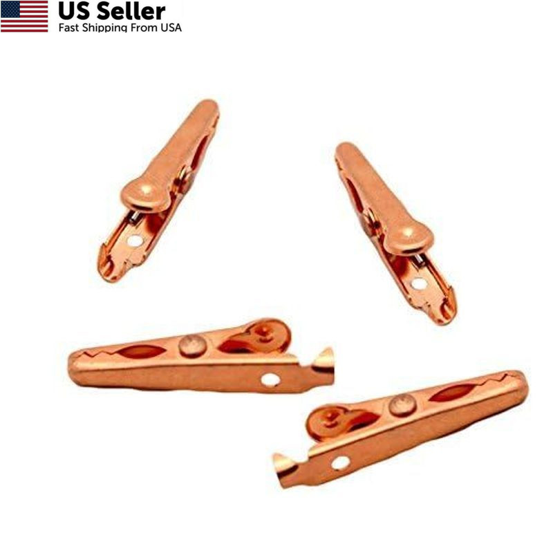 ProTechTrader Solid Copper Alligator Clips (4 1-1/8in (28mm) Clips,